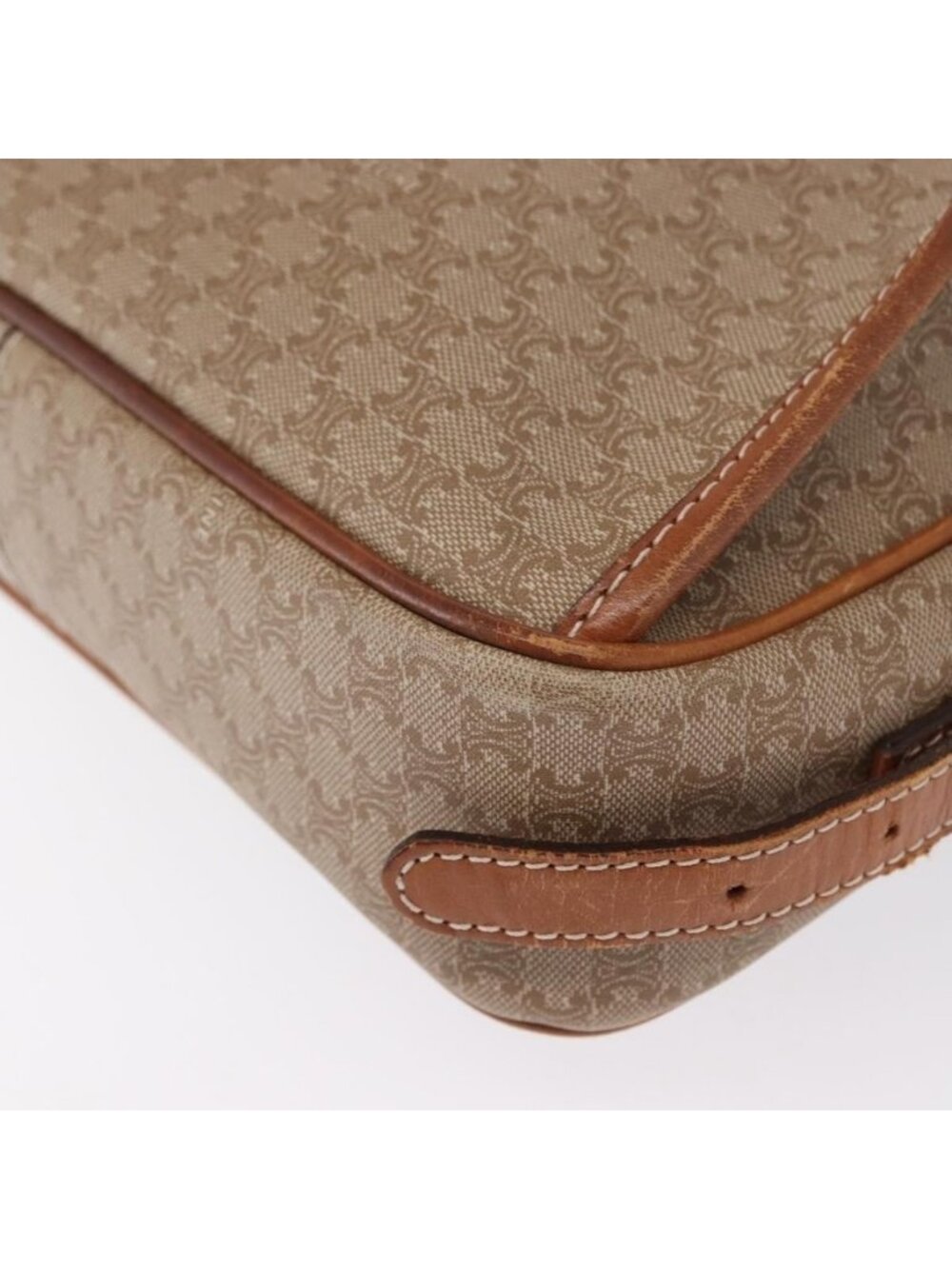 Authentic CELINE Macadam Canvas Shoulder Bag PVC Beige Gold - Picture 3 of 16